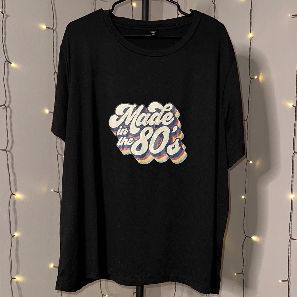 SHEIN Black 'Made in the 80's' Short Sleeve Tee